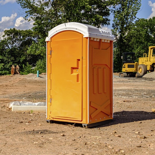 can i customize the exterior of the porta potties with my event logo or branding in Russellville South Carolina